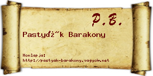 Pastyák Barakony névjegykártya